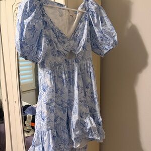 cinq a sept Light Blue Floral Mini Dress